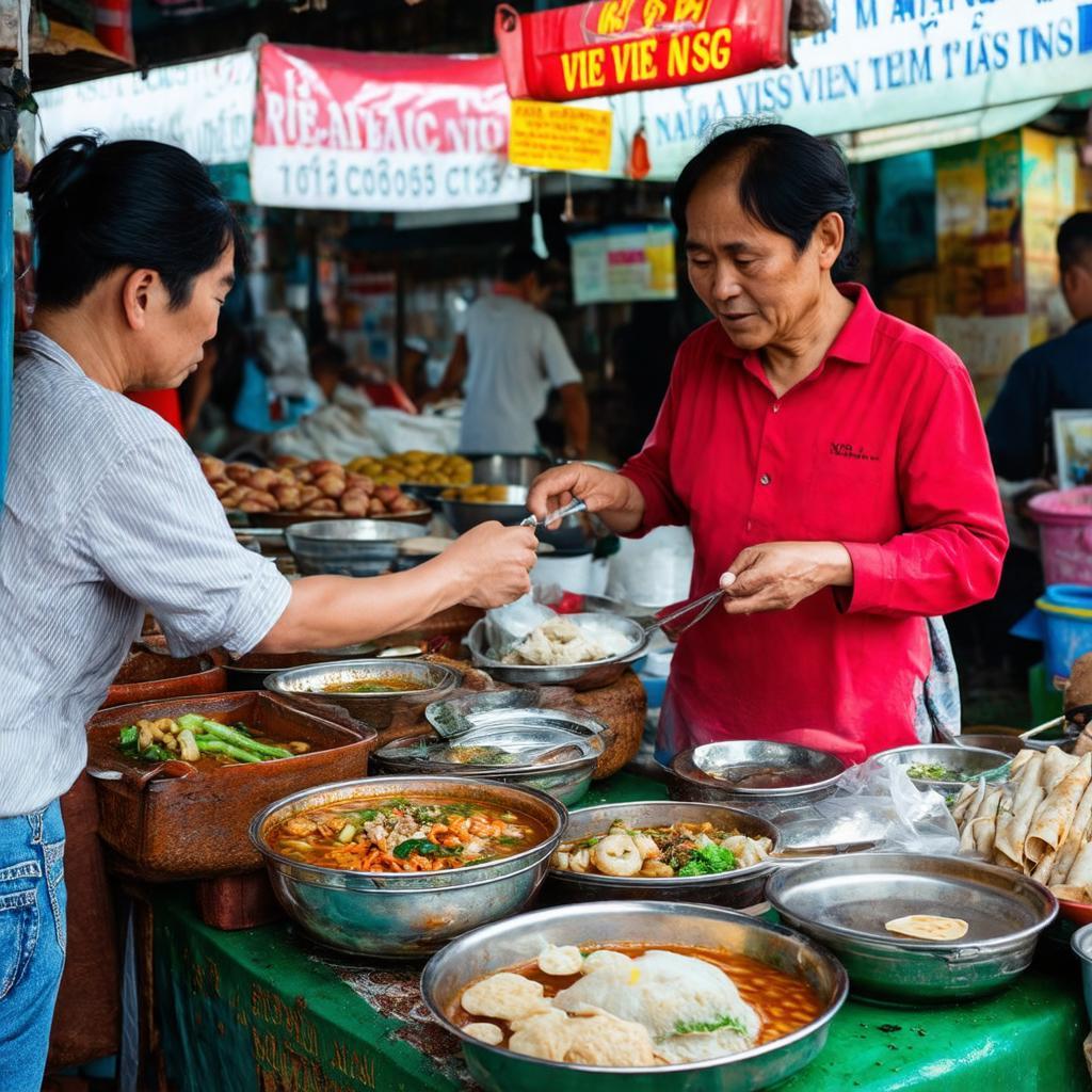 Du khách trải nghiệm thưởng thức các món ăn sáng dân dã hoặc trò chuyện với người bán hàng tại chợ Thọ Sơn.
